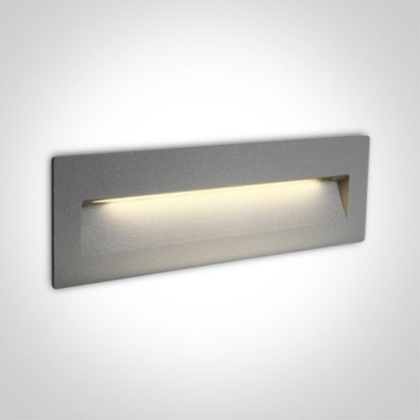 ONE LIGHT 68068C/G/W Lapas 2 szary wpust ścienny LED 3000K 6W IP65