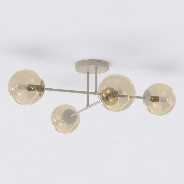 EMIBIG 1636/4 ROMA 4 MOKKA AMBER LAMPA SUFITOWA