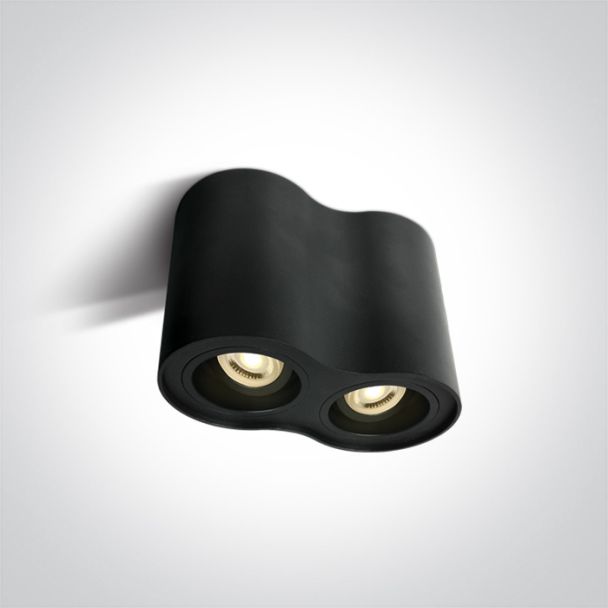 ONE LIGHT 12205Y/B Nemea 2 czarna oprawa sufitowa z oprawką GU10 MR16 2x10W