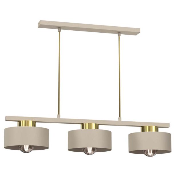 LUMINEX 9931 żyrandol Marti beige/gold 3xE27