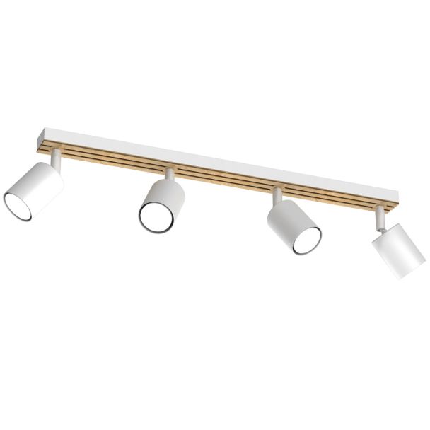 LUMINEX 9983 Spot Terra line 600 white/wood/white swivel 4xGU10