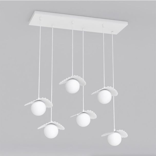 EMIBIG 1759/6 FLORA 6 WHITE OPAL Lampa wisząca