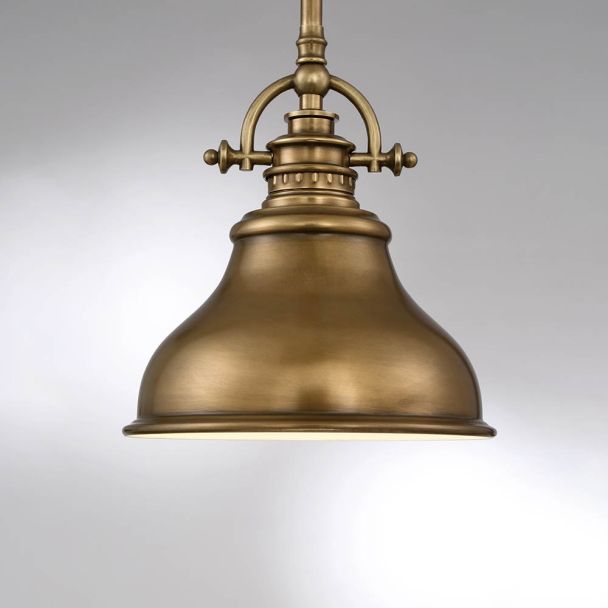 ELSTEAD Emery QZ-EMERY-P-S-WS 1 Light Mini Pendant - Weathered Brass