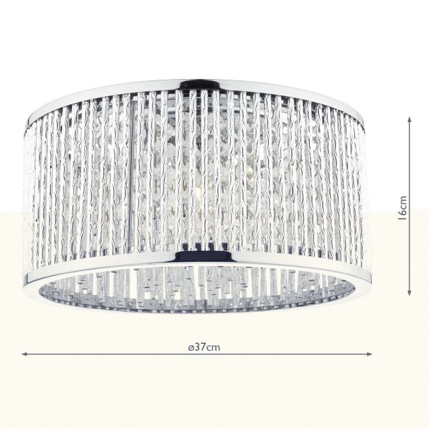 DAR NAN5368 NANTES 3LT FLUSH POL CHR ALUM