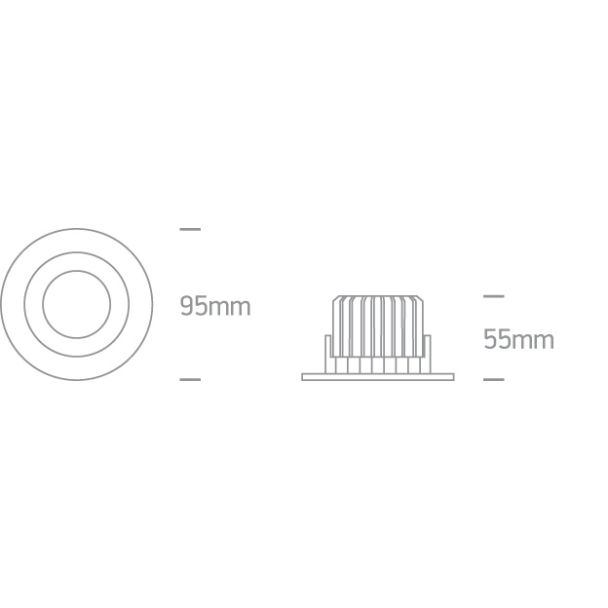 ONE LIGHT 10107CA/W/W Gudi biała oprawa typu downlight do wbudowania LED 3000K 7W