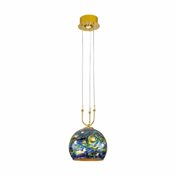 KOLARZ 0392.31+1L.3.AQ.BG LUNA lampa wisząca złoto 24K