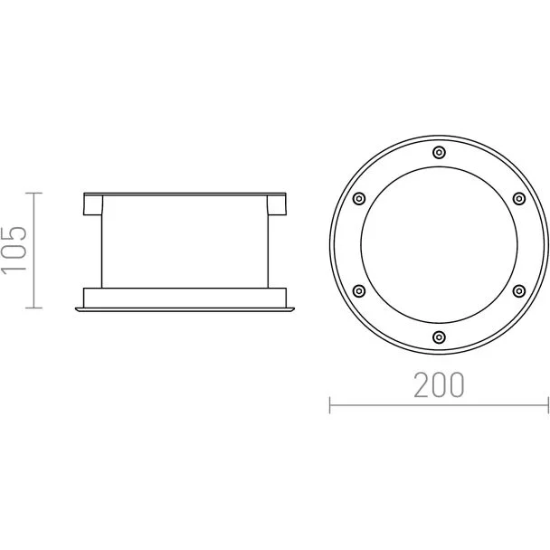 RENDL R10532 TERRA do wbudowania stal nierdzewna 230V LED 20W 120° IP65 3000K