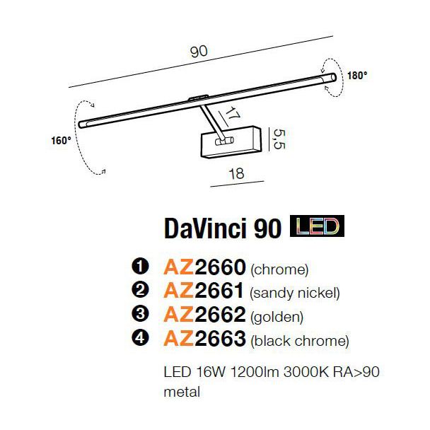 AZZARDO AZ2661 Davinci 90 (sandy nickel)