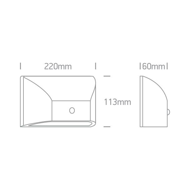 ONE LIGHT 67396A/AN/W Ziria + PR kinkiet antracyt z czujnikiem LED 3000K 6W IP65