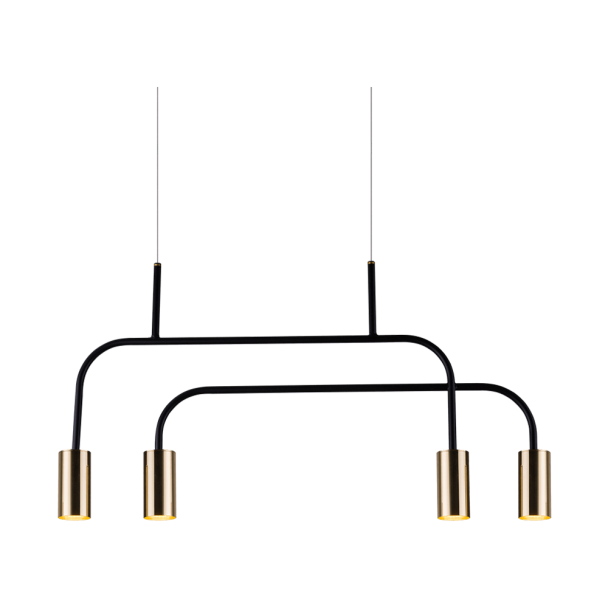 ANTIGO Lampa wisząca Vai 4 - Mosiądz polerowany-czarna (580 mm) 8839