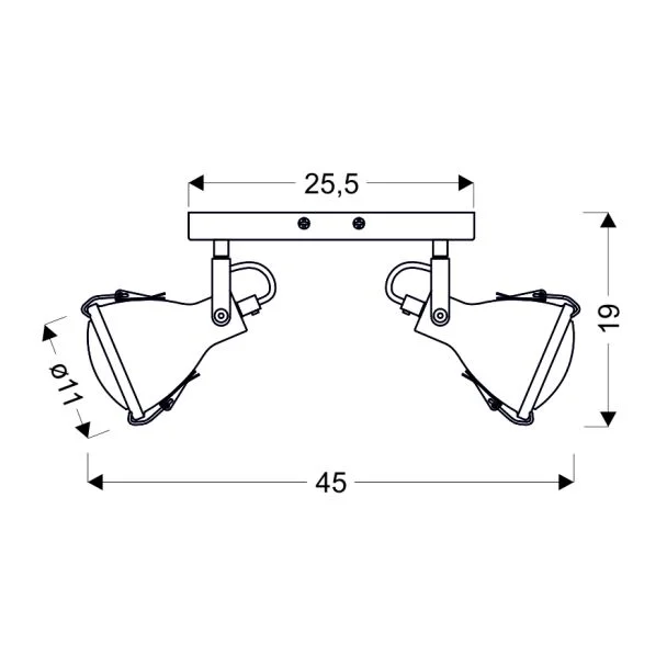 CANDELLUX 92-71118 CRODO LAMPA SUFITOWA LISTWA 2X40W E14 SZARY