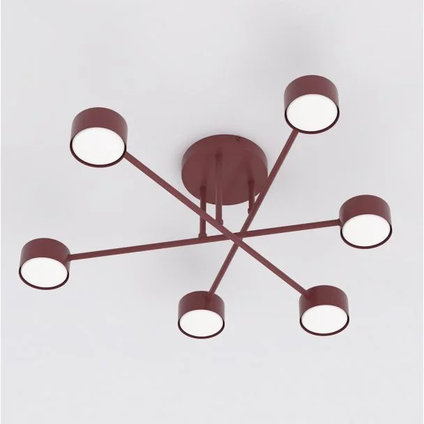 EMIBIG 1681/6 HALO 6 BURGUNDY LAMPA SUFITOWA