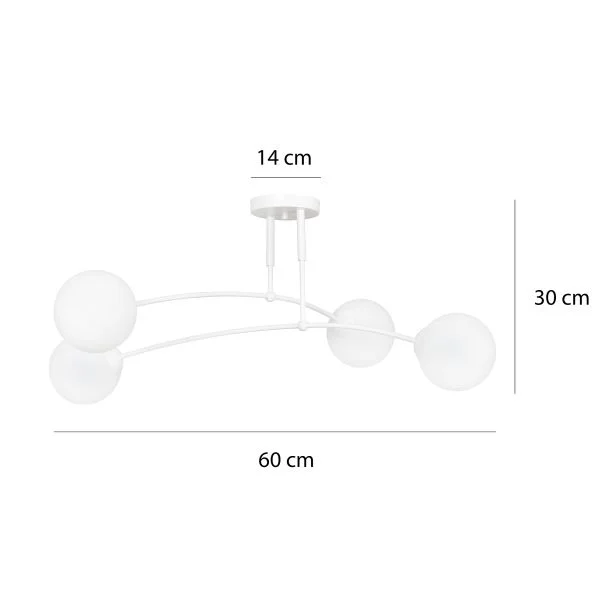 EMIBIG 671/4 PREGOS 4 WHITE LAMPA SUFITOWA