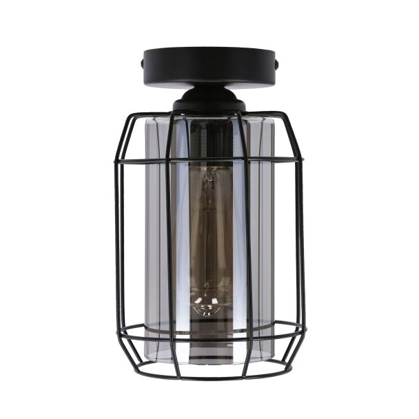 CANDELLUX 31-08404 JONERA LAMPA SUFITOWA CZARNY 1X40W E27 KLOSZ DYMIONY