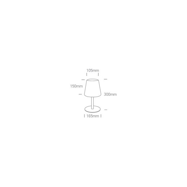 ONE LIGHT 61084/B Grewena czarna bezprzewodowa lampa stołowa IP44 3000K 2W czas ładowania 4h czas pracy 8h