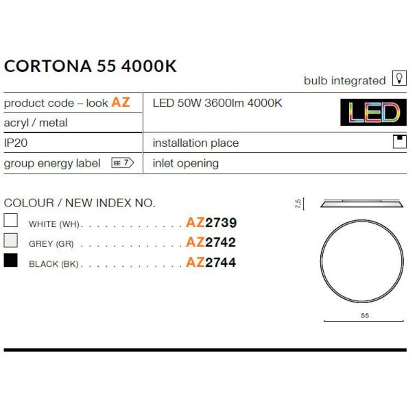 AZZARDO AZ2739 Cortona 55 4000K (white)
