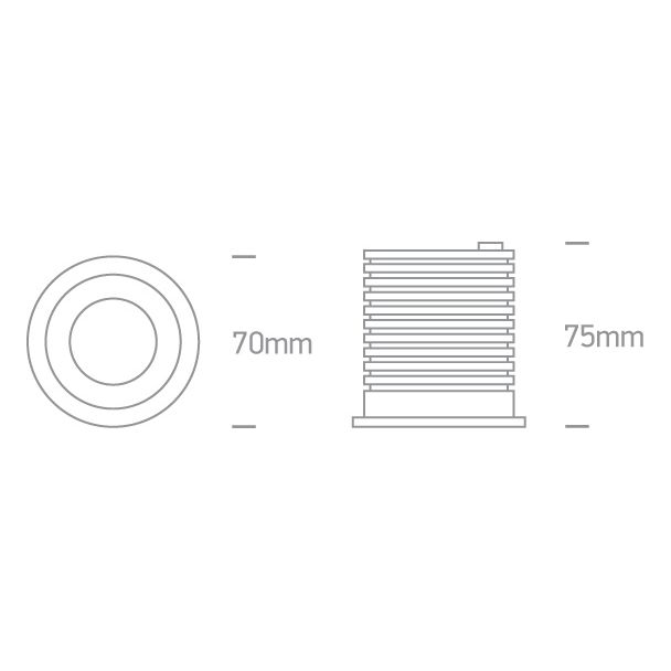ONE LIGHT 10107H/W/W Katikas biały wpust COB LED IP65 3000K 7W dark light