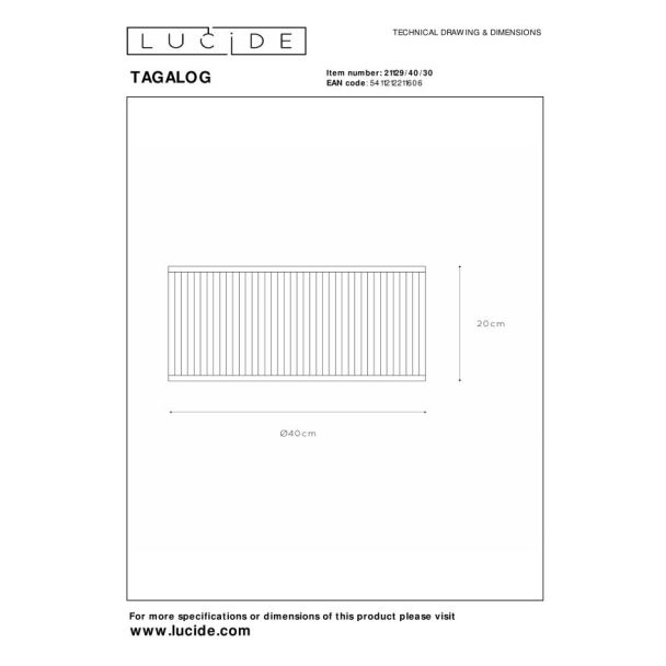 LUCIDE 21129/40/30 LAMPA SUFITOWA NOWOCZESNA TAGALOG