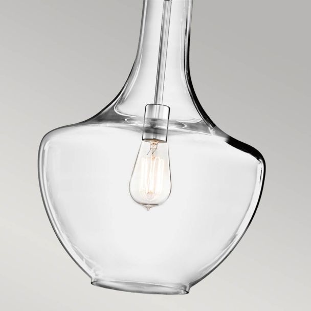 ELSTEAD Everly KL-EVERLY-P-M-CH 1 Light Medium Pendant - Chrome