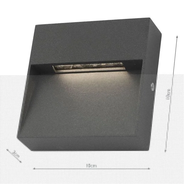 DAR UGO2139 UGO 1LT W/LT SQUARE EYELID ANTHRACITE IP65 LED