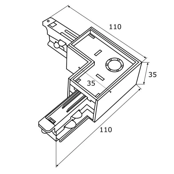 ARGON T-RACK SYSTEM ŁĄCZNIK L 4367 łącznik L (kąt prosty) łącznik 3-fazowy