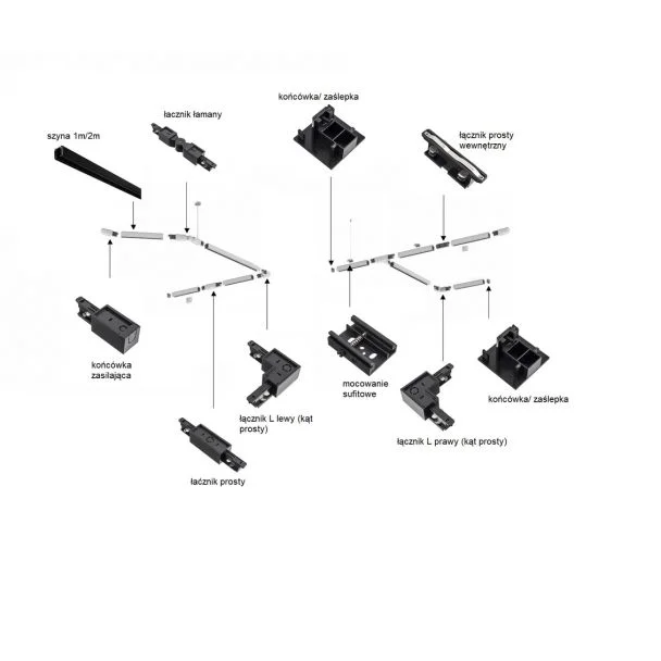ARGON T-RACK SYSTEM ŁĄCZNIK PROSTY 4364 łącznik prosty łącznik 3-fazowy