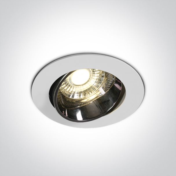 ONE LIGHT 11110E/W/W Ptolemaida biały wpust z odbłyśnikiem ciemny chrom COB LED 3000K 10W