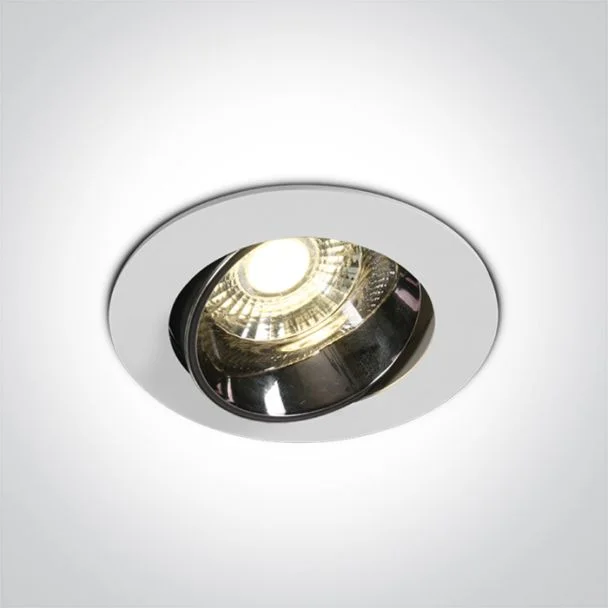 ONE LIGHT 11110E/W/W Ptolemaida biały wpust z odbłyśnikiem ciemny chrom COB LED 3000K 10W