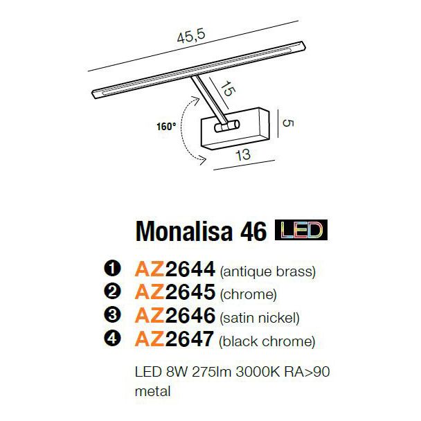 AZZARDO AZ2647 Monalisa 46 (black chrome)