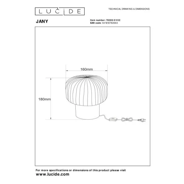 LUCIDE 78595/01/02 JANY LAMPA STOJĄCA