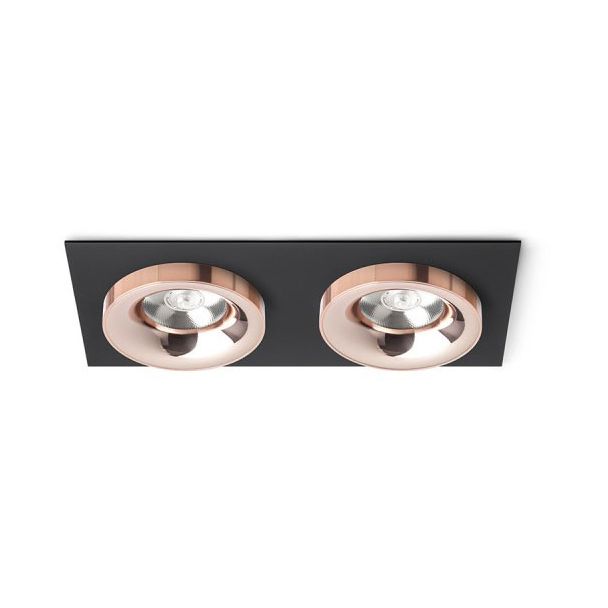 RENDL R13258 SHARM SQ II wpuszczana czarna miedź/miedź 230V LED 2x10W 24° 3000K