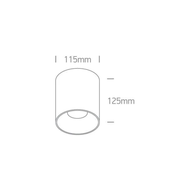 ONE LIGHT 12130Z/W/W Trizin 3 biały cylinder COB LED 3000K 30W + czarny & mosiężny