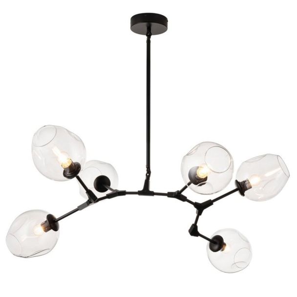 Step into Design ST-1232-6 TRANSPARENT Lampa wisząca MODERN ORCHID-6 transparentno czarna 130 cm