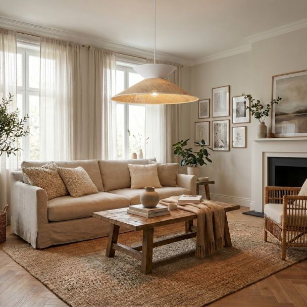 EMIBIG 1769/1 SOFTA 1 RATTAN WHITE Lampa wisząca