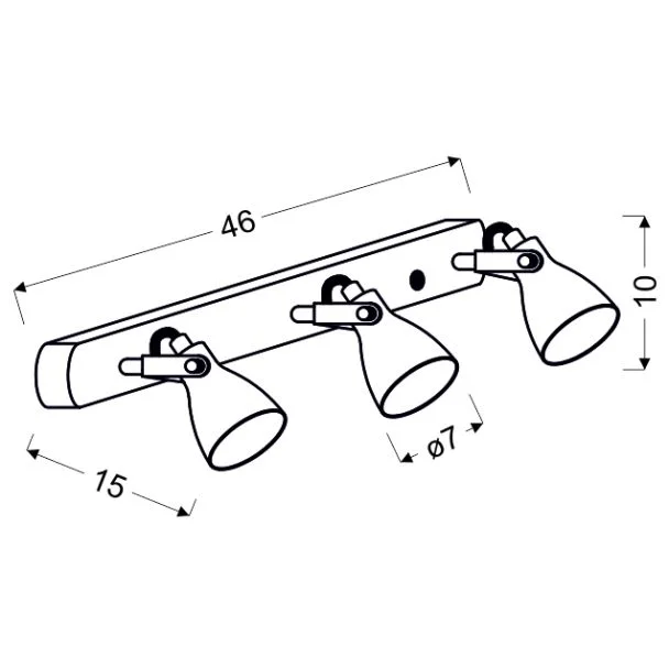 CANDELLUX 93-64301 ASH LAMPA SUFITOWA LISTWA 3X40W GU10 SZARY MAT