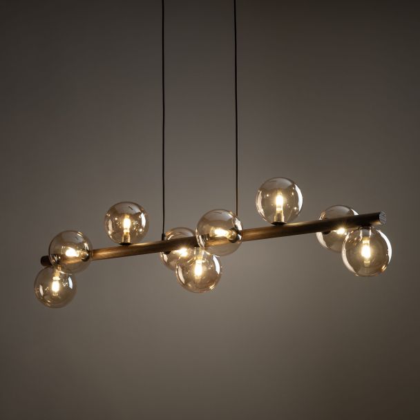 TK-LIGHTING 11097 ESTERA WOOD ORZECH BURSZTYN LAMPA WISZACA 9XG9