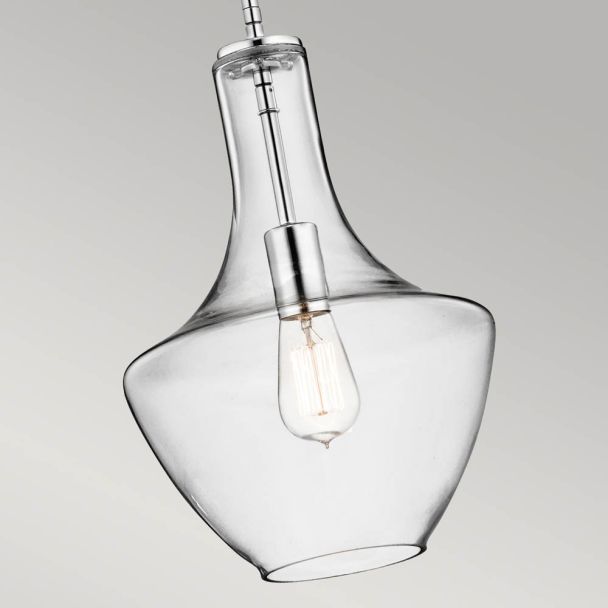 ELSTEAD Everly KL-EVERLY-P-S-CH 1 Light Small Pendant - Chrome