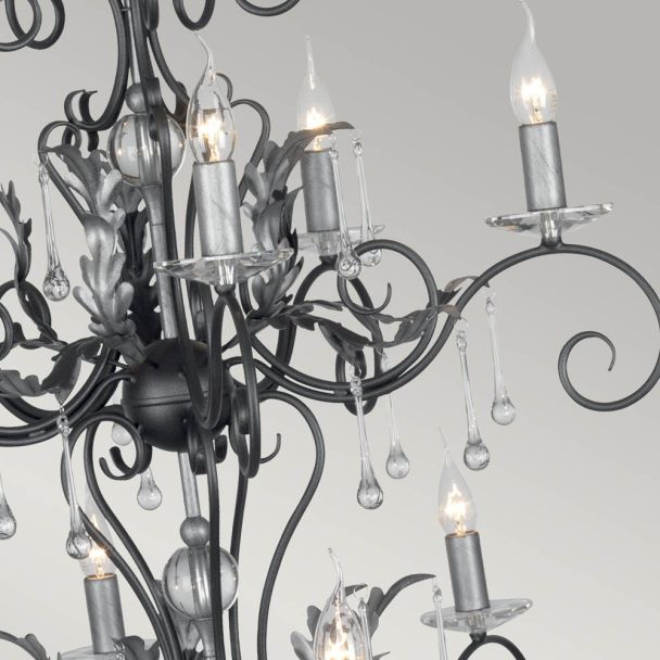ELSTEAD AMARILLI AML15 BLK/SILVER 15Lt Chandelier