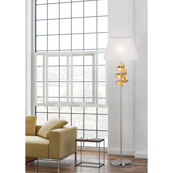 CANDELLUX 51-23506 DENIS LAMPA PODŁOGOWA 1X60W E27 CHROM/ZŁOTY