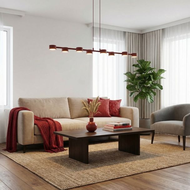 EMIBIG 1706/8 MEGARA 8 BURGUNDY Lampa wisząca