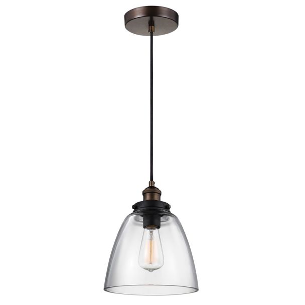 ELSTEAD Baskin FE-BASKIN-P-B-BR 1 Light Pendant - Aged Brass/Dark Weathered Zinc