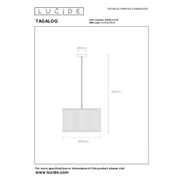 LUCIDE 21429/01/30 LAMPA WISZĄCA NOWOCZESNA TAGALOG
