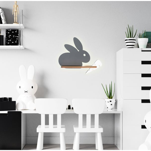 CANDELLUX 21-84743 RABIT LAMPA KINKIET 4W LED 4000K IQ KIDS SZARY+BIAŁY