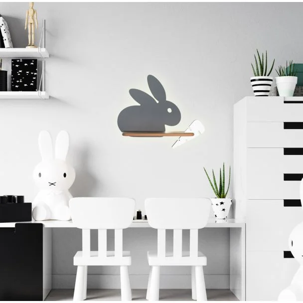 CANDELLUX 21-84743 RABIT LAMPA KINKIET 4W LED 4000K IQ KIDS SZARY+BIAŁY