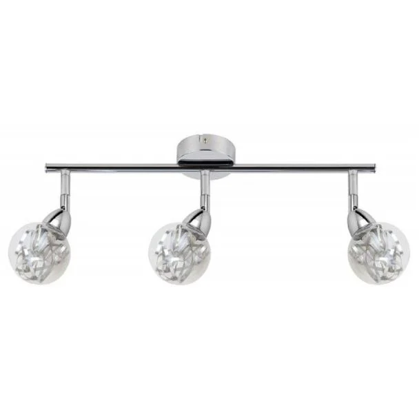 CANDELLUX 93-67647 BOLO LISTWA 3X6W LED SMD GŁÓWKA OKRĄGŁA 1E Z PRZEGUBEM KLOSZ WYMIENNY KD SYSTEM CHROM/BEZBARWNY