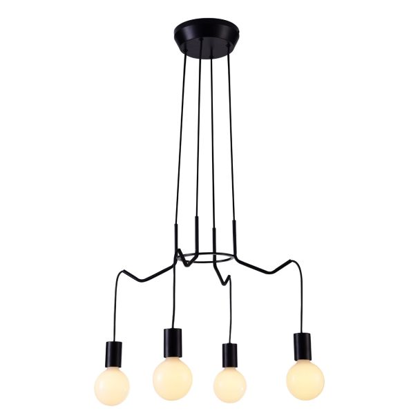 CANDELLUX 34-71019 BASSO LAMPA WISZĄCA 4X40W E27 CZARNY MATOWY