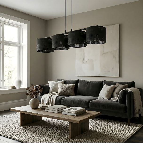 EMIBIG 1651/4 KARBON 4 BLACK LAMPA WISZĄCA