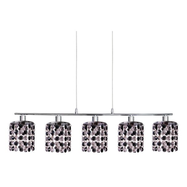 CANDELLUX 35-35724 ROYAL ZWIS 5X40W G9 CHROM+KRYSZTAŁKI CZARNE