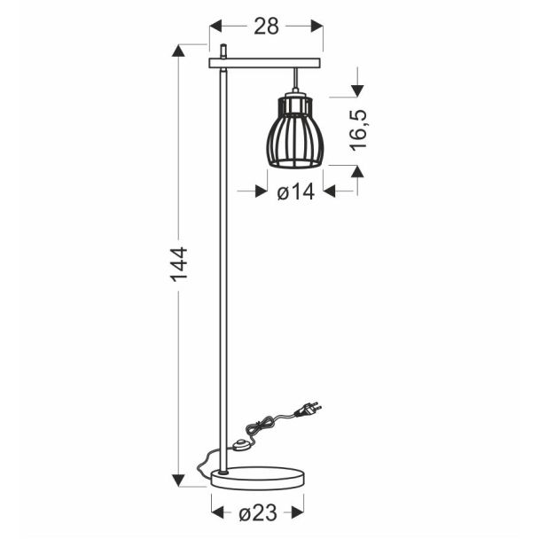 CANDELLUX 51-78766 BERNITA LAMPA PODŁOGOWA 1X60W E27CZARNY