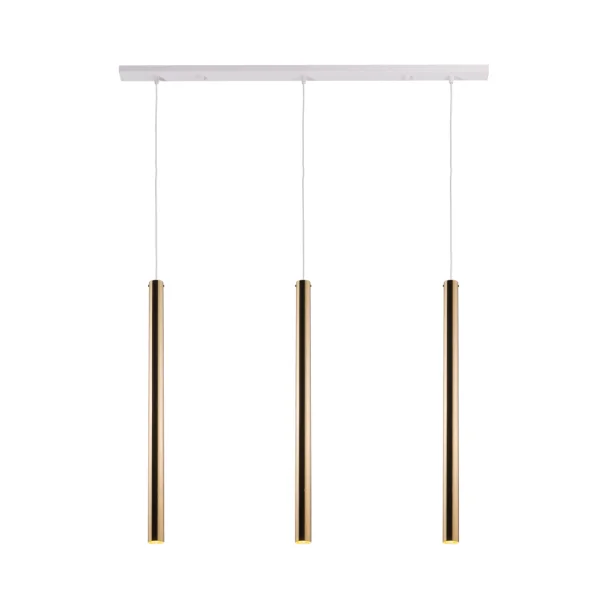 ANTIGO Lampa wisząca Akadi 3 - Mosiądz polerowany-biała (700 mm) 8886